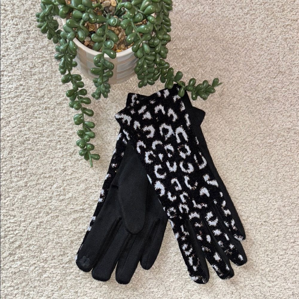 Stylish Black and White Gloves